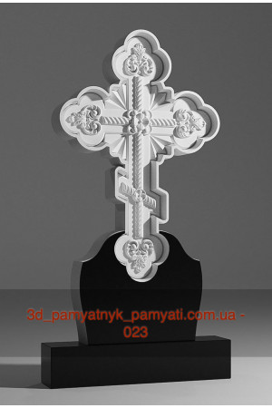 Купить резной крест гранитный фигурный с вязью (120х60)