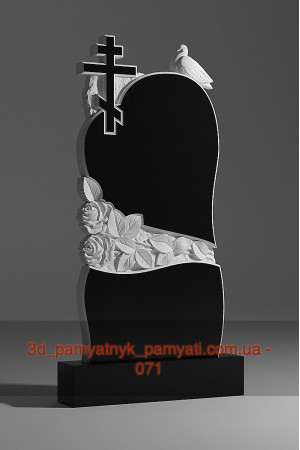 Купить памятник 3d модель с сердцем