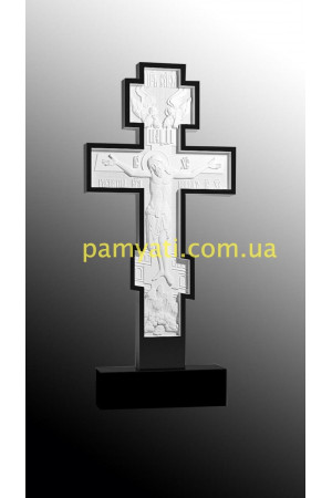 Купить резной крест гранитный с распятием одиночный (120х60)